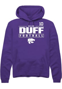 Dillon Duff  Rally K-State Wildcats Mens Purple Football NIL Stacked Box Long Sleeve Hoodie