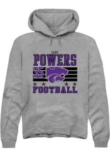 Gabe Powers  Rally K-State Wildcats Mens Grey Football NIL Striped Long Sleeve Hoodie