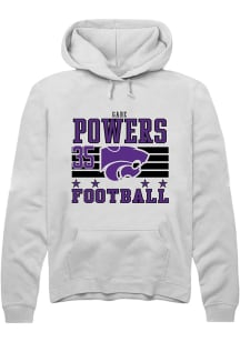 Gabe Powers  Rally K-State Wildcats Mens White Football NIL Striped Long Sleeve Hoodie