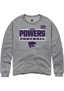 Gabe Powers  Rally K-State Wildcats Mens Graphite Football NIL Stacked Box Long Sleeve Crew Sweats..