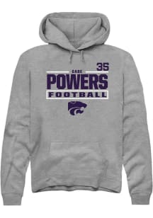 Gabe Powers  Rally K-State Wildcats Mens Graphite Football NIL Stacked Box Long Sleeve Hoodie