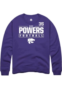 Gabe Powers  Rally K-State Wildcats Mens Purple Football NIL Stacked Box Long Sleeve Crew Sweatshi..