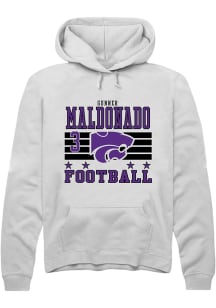Gunner Maldonado  Rally K-State Wildcats Mens White Football NIL Striped Long Sleeve Hoodie