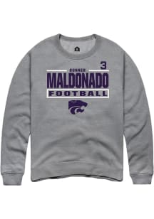 Gunner Maldonado  Rally K-State Wildcats Mens Graphite Football NIL Stacked Box Long Sleeve Crew S..