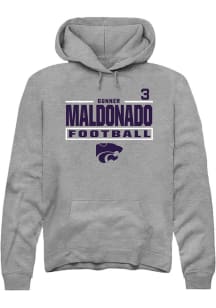 Gunner Maldonado  Rally K-State Wildcats Mens Graphite Football NIL Stacked Box Long Sleeve Hoodie