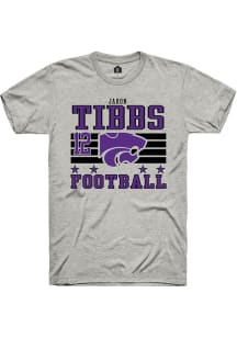 Jaron Tibbs  K-State Wildcats Ash Rally Football NIL Striped Short Sleeve T Shirt