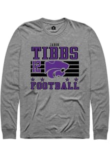 Jaron Tibbs  K-State Wildcats Grey Rally Football NIL Striped Long Sleeve T Shirt