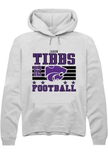Jaron Tibbs  Rally K-State Wildcats Mens White Football NIL Striped Long Sleeve Hoodie