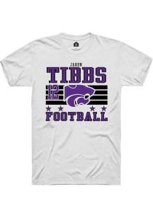 Jaron Tibbs  K-State Wildcats White Rally Football NIL Striped Short Sleeve T Shirt