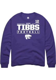 Jaron Tibbs  Rally K-State Wildcats Mens Purple Football NIL Stacked Box Long Sleeve Crew Sweatshi..