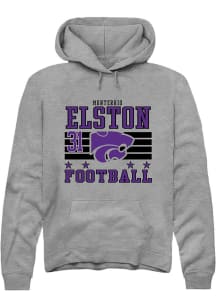 Monterrio Elston  Rally K-State Wildcats Mens Grey Football NIL Striped Long Sleeve Hoodie