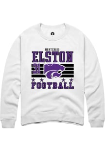 Monterrio Elston  Rally K-State Wildcats Mens White Football NIL Striped Long Sleeve Crew Sweatshi..