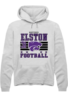 Monterrio Elston  Rally K-State Wildcats Mens White Football NIL Striped Long Sleeve Hoodie