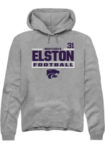 Monterrio Elston  Rally K-State Wildcats Mens Graphite Football NIL Stacked Box Long Sleeve Hoodie