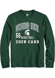 Coen Carr  Michigan State Spartans Green Rally NIL Arch Logo Long Sleeve T Shirt