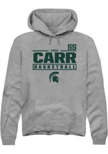 Coen Carr  Rally Michigan State Spartans Mens Graphite NIL Stacked Box Long Sleeve Hoodie