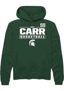 Coen Carr  Rally Michigan State Spartans Mens Green NIL Stacked Box Long Sleeve Hoodie