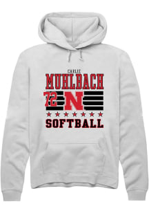 Carlie Muhlbach  Rally Nebraska Cornhuskers Mens White NIL Striped Long Sleeve Hoodie