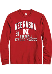 Kylee Magee  Nebraska Cornhuskers Red Rally NIL Arch Logo Long Sleeve T Shirt