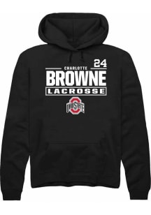 Charlotte Browne  Rally Ohio State Buckeyes Mens Black NIL Stacked Box Long Sleeve Hoodie