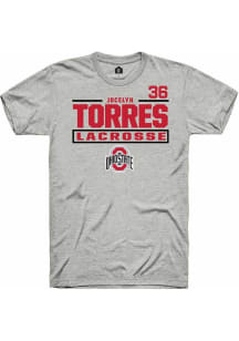 Jocelyn Torres  Ohio State Buckeyes Ash Rally NIL Stacked Box Short Sleeve T Shirt