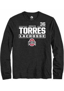 Jocelyn Torres  Ohio State Buckeyes Black Rally NIL Stacked Box Long Sleeve T Shirt