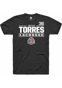 Jocelyn Torres  Ohio State Buckeyes Black Rally NIL Stacked Box Short Sleeve T Shirt