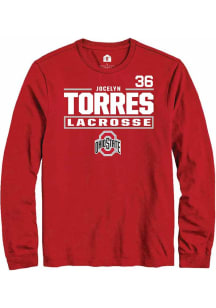 Jocelyn Torres  Ohio State Buckeyes Red Rally NIL Stacked Box Long Sleeve T Shirt