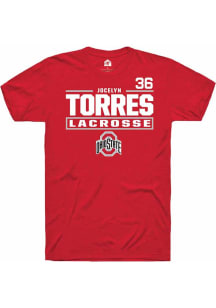 Jocelyn Torres  Ohio State Buckeyes Red Rally NIL Stacked Box Short Sleeve T Shirt