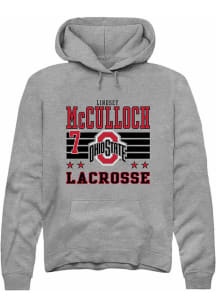 Lindsey McCulloch  Rally Ohio State Buckeyes Mens Grey NIL Striped Long Sleeve Hoodie