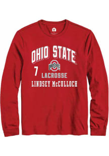 Lindsey McCulloch  Ohio State Buckeyes Red Rally NIL Arch Logo Long Sleeve T Shirt