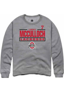 Lindsey McCulloch  Rally Ohio State Buckeyes Mens Graphite NIL Stacked Box Long Sleeve Crew Sweats..