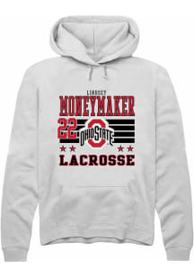 Lindsey Moneymaker  Rally Ohio State Buckeyes Mens White NIL Striped Long Sleeve Hoodie