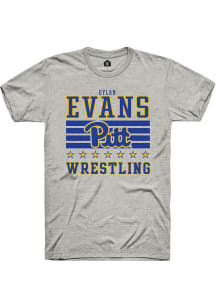 Dylan Evans  Pitt Panthers Ash Rally NIL Striped Short Sleeve T Shirt