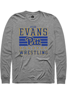 Dylan Evans  Pitt Panthers Grey Rally NIL Striped Long Sleeve T Shirt