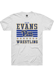 Dylan Evans  Pitt Panthers White Rally NIL Striped Short Sleeve T Shirt