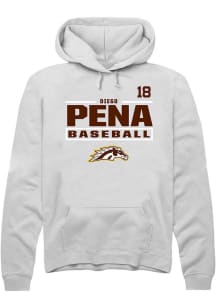 Diego Pena  Rally Western Michigan Broncos Mens White NIL Stacked Box Long Sleeve Hoodie