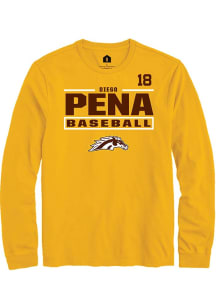 Diego Pena  Western Michigan Broncos Gold Rally NIL Stacked Box Long Sleeve T Shirt