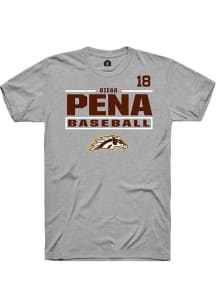 Diego Pena  Western Michigan Broncos Grey Rally NIL Stacked Box Short Sleeve T Shirt