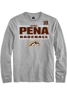 Diego Pena  Western Michigan Broncos Grey Rally NIL Stacked Box Long Sleeve T Shirt
