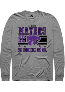 Langley Mayers  K-State Wildcats Grey Rally NIL Striped Long Sleeve T Shirt