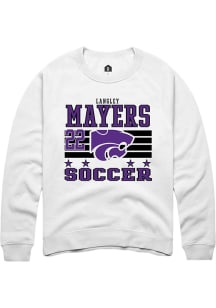 Langley Mayers  Rally K-State Wildcats Mens White NIL Striped Long Sleeve Crew Sweatshirt