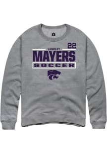Langley Mayers  Rally K-State Wildcats Mens Graphite NIL Stacked Box Long Sleeve Crew Sweatshirt