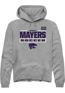Langley Mayers  Rally K-State Wildcats Mens Graphite NIL Stacked Box Long Sleeve Hoodie