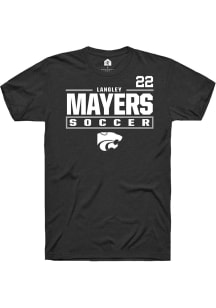 Langley Mayers  K-State Wildcats Black Rally NIL Stacked Box Short Sleeve T Shirt