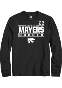 Langley Mayers  K-State Wildcats Black Rally NIL Stacked Box Long Sleeve T Shirt