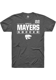 Langley Mayers  K-State Wildcats Grey Rally NIL Stacked Box Short Sleeve T Shirt