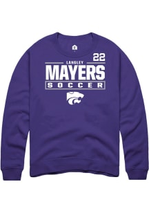 Langley Mayers  Rally K-State Wildcats Mens Purple NIL Stacked Box Long Sleeve Crew Sweatshirt