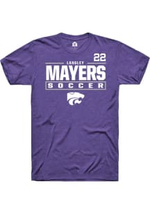 Langley Mayers  K-State Wildcats Purple Rally NIL Stacked Box Short Sleeve T Shirt