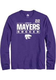 Langley Mayers  K-State Wildcats Purple Rally NIL Stacked Box Long Sleeve T Shirt